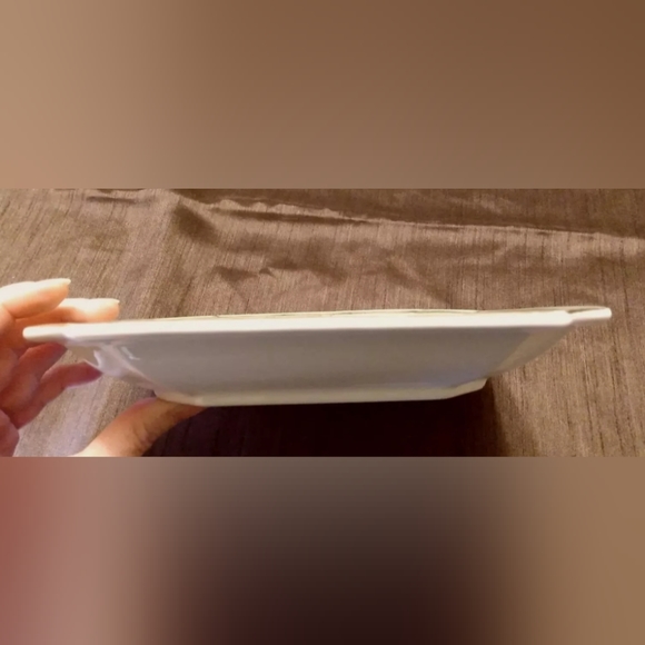 Vintage Japanese JADE GREEN GOLD PEACOCK trinket dish plate floral Asian square - Picture 7 of 10